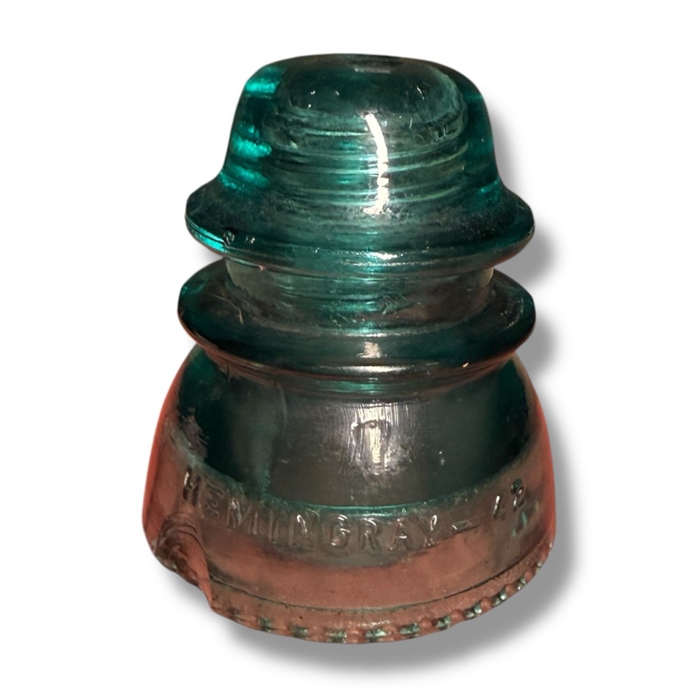 Hemingray-42 Glass Insulator Aqua Made In USA Vintage Electric Power Pole